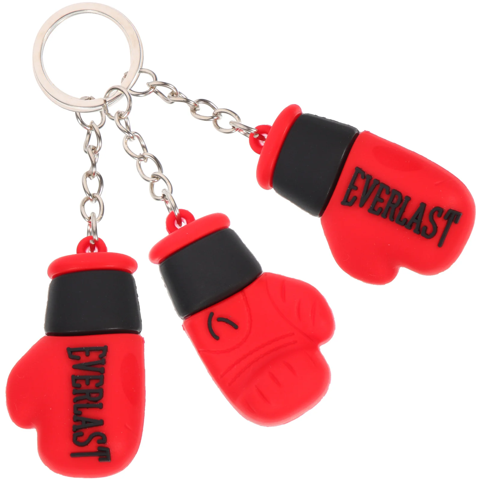 3 PCS Boxing Gloves Keyring Bulk Rings The Gift Hanging Pendant Keychains Creative Red Man