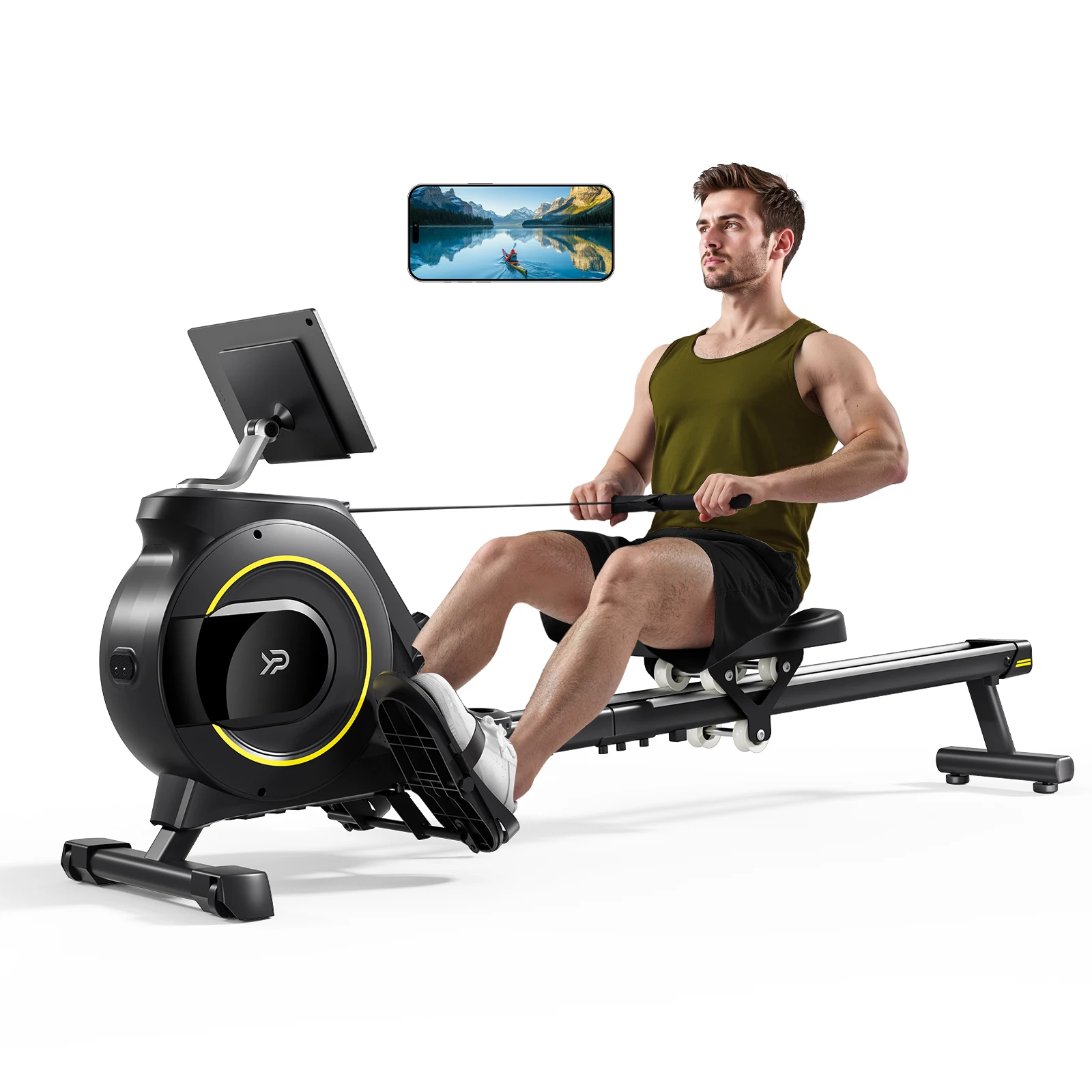 Máquina de Remo YPOO de 3 kg con Volante de Inercia de Alta Calidad, Máquina de Remo con Asiento Magnético, Equipo de Gimnasio, Maquina De Remo Gimnasio