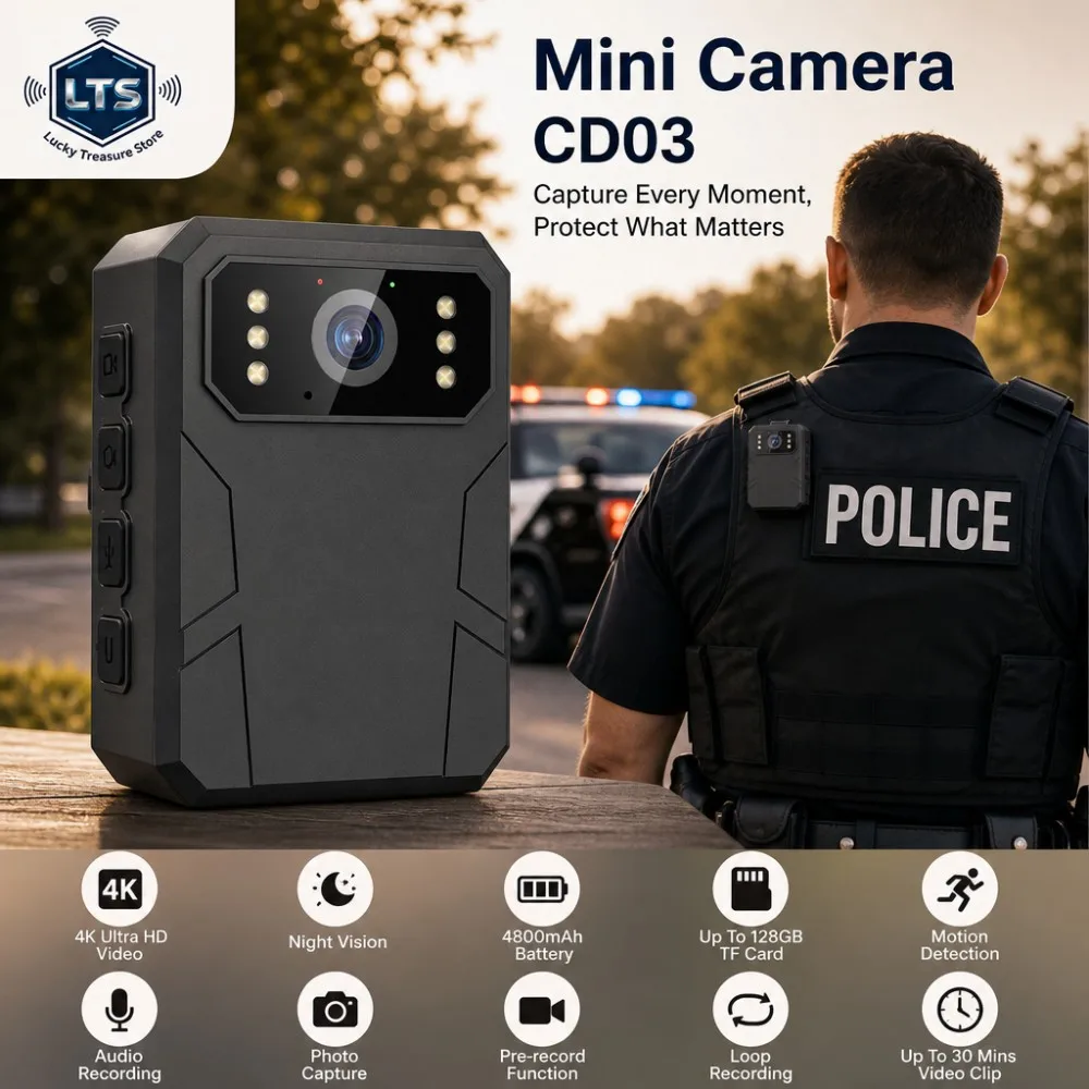 Mini-Körperkamera Full HD 4K Tragbare Nachtsicht-Videorekorder Polizeikamera Strafverfolgungsrekorder DV BodyCam – Detail 4
