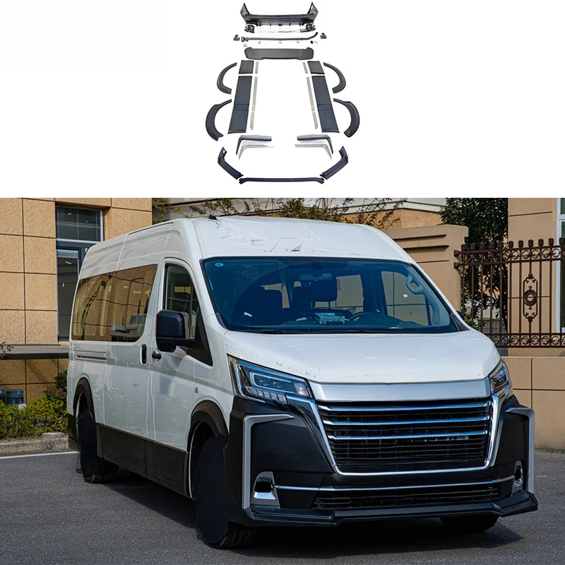 High Quality Japan Style Body Kit Front Lip Rear Bumper Over Fender Spoiler For Hiace H300 2019 Facelift