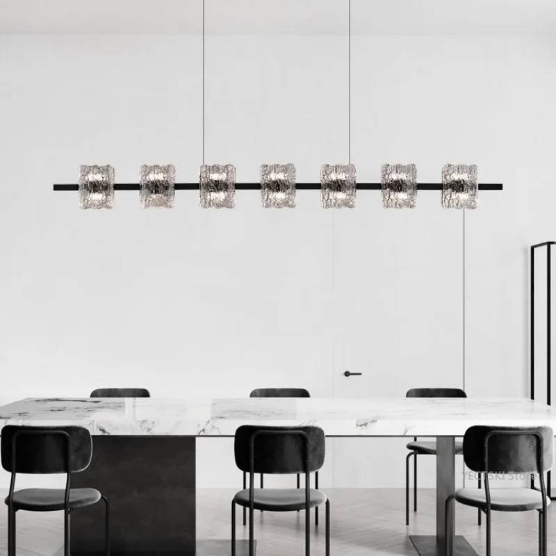 Italian minimalist restaurant pendant light, modern minimalist bar counter, high-end resin strip light