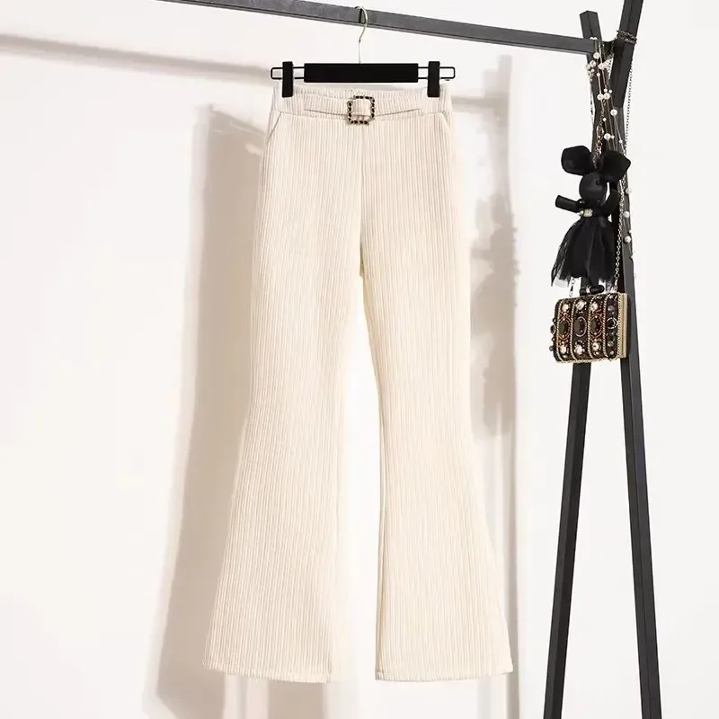 

Ladies' Fashion Joker Micro-Pants Autumn Winter Slim Slim With High Waist And Drape Comfortable Casual With High Waist Elegant