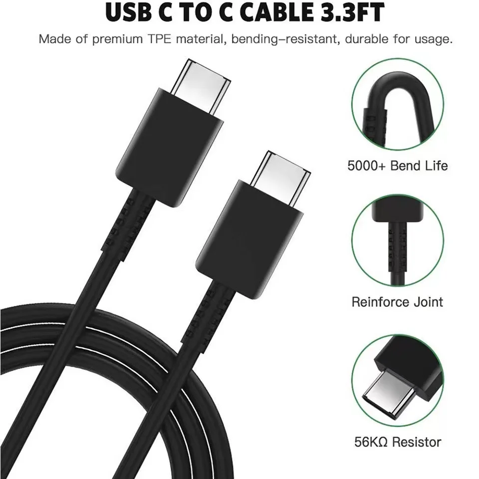 Быстрое зарядное устройство с Usb C на Type C для Samsung Galaxy S10 PLUS S10E S20 Note10 Plus Note 20