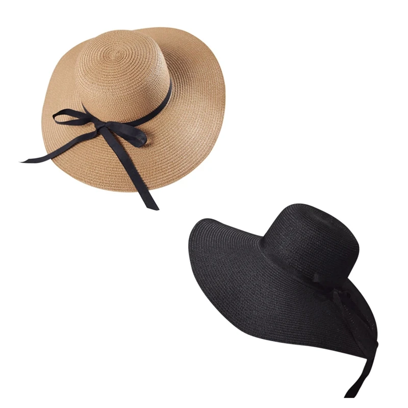 

Hot Women's Wide Brim Summer Beach Sun Hat Lady Straw Floppy