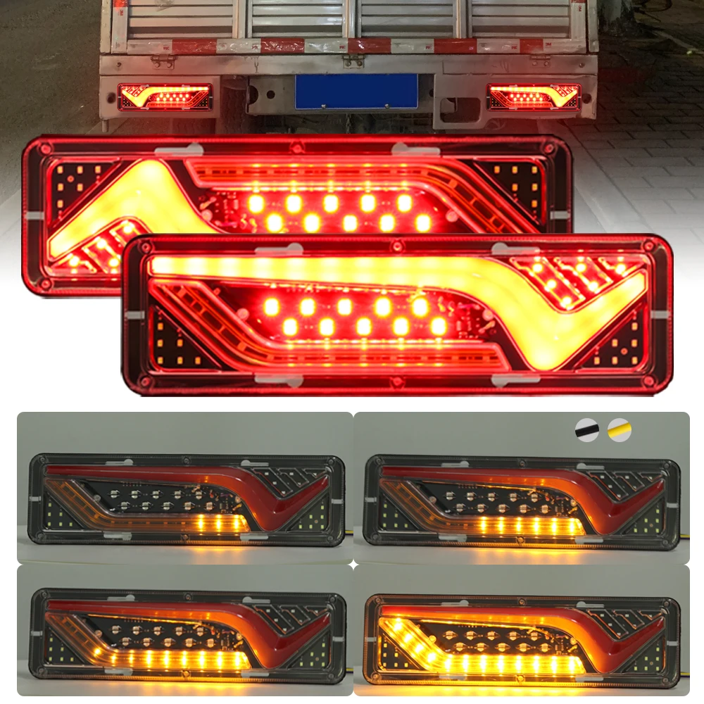 

12V 24V LED Truck Car Tail Rear Lamp Multifunctional Fog Stop Parking Reverse Driving License Plate Lights