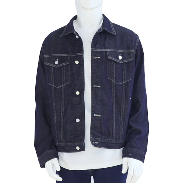 سترة رجالية عالية الجودة مخصصة من قماش الدنيم الأسود باهت، معطف كاجوال مغسول أساسي حضري، نمط ملابس الشارع متعدد الاستخدامات #1