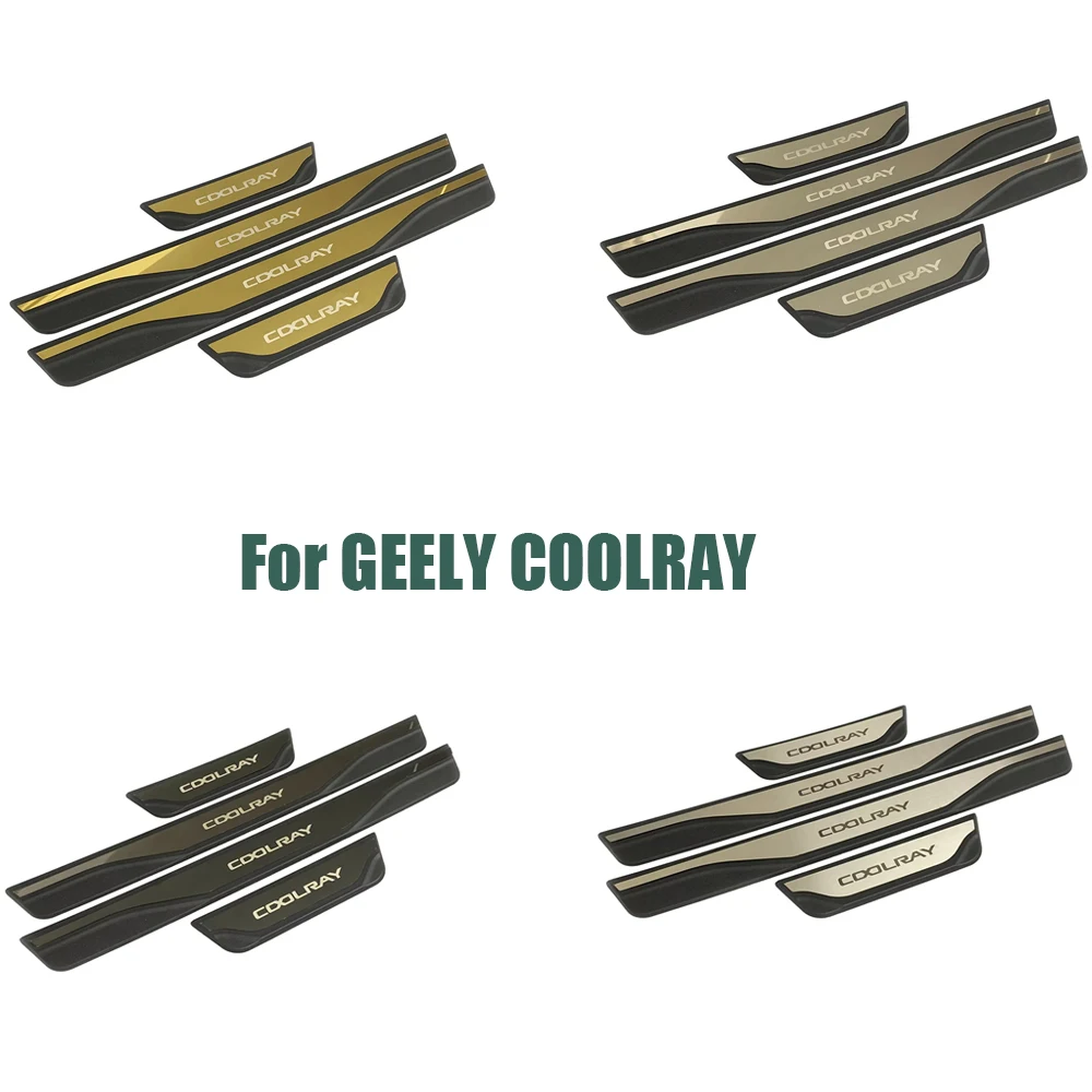 

For GEELY COOLRAY 2022-2024 Car Door Sill Scuff Plate Trim ABS Plastic Welcome Pedal Guard Styling Accessories