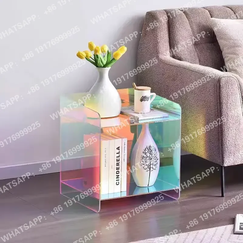 Modern Clear Acrylic Bedside Cabinet with Transparent Design for Bedroom Living Room Study Bathroom Hospital Use