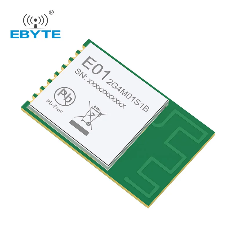2,4 GHz RF Elektronische Komponenten IOT GFSK Wireless Module 5dBm PCB Antenne EBYTE Multi-Kanal Hohe Leistung E01-2G4M01S1B