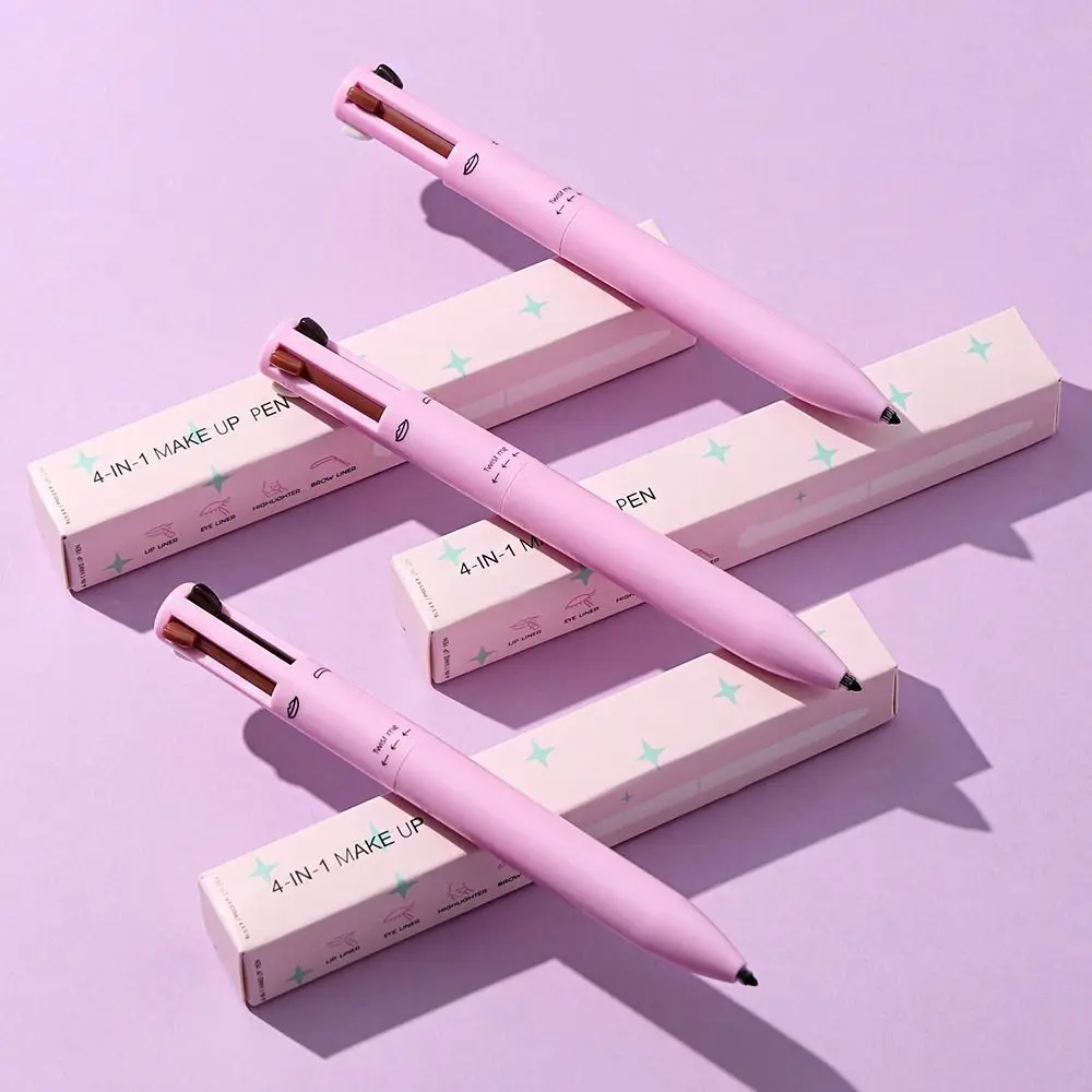 Novos cosméticos 4 em 1 delineador maquiagem multi-efeito intensificadores de sobrancelha de longa duração à prova d'água deitado caneta de bicho-da-seda feminina