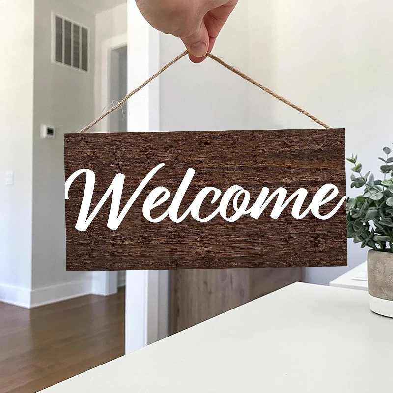 Rustic Simplicity Welcome Wall Hanging Decor Wood Art Plaques Sign Door Sign for Home Living Room Decor