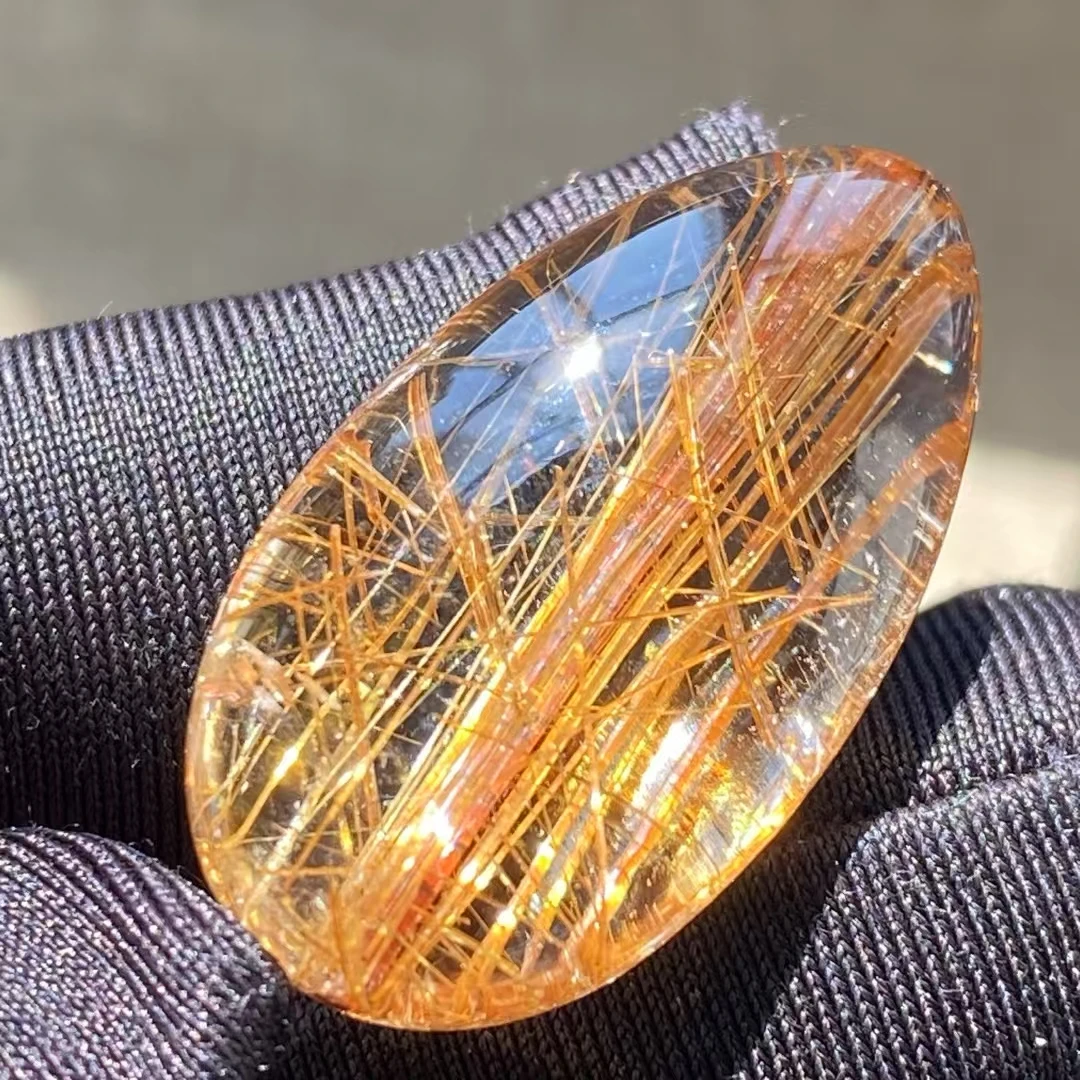 Natural Gold Rutilated Quartz Flower Pendant Necklace Jewelry 29*15*8mm Cat Eye Rutilated Women Men AAAAAAA