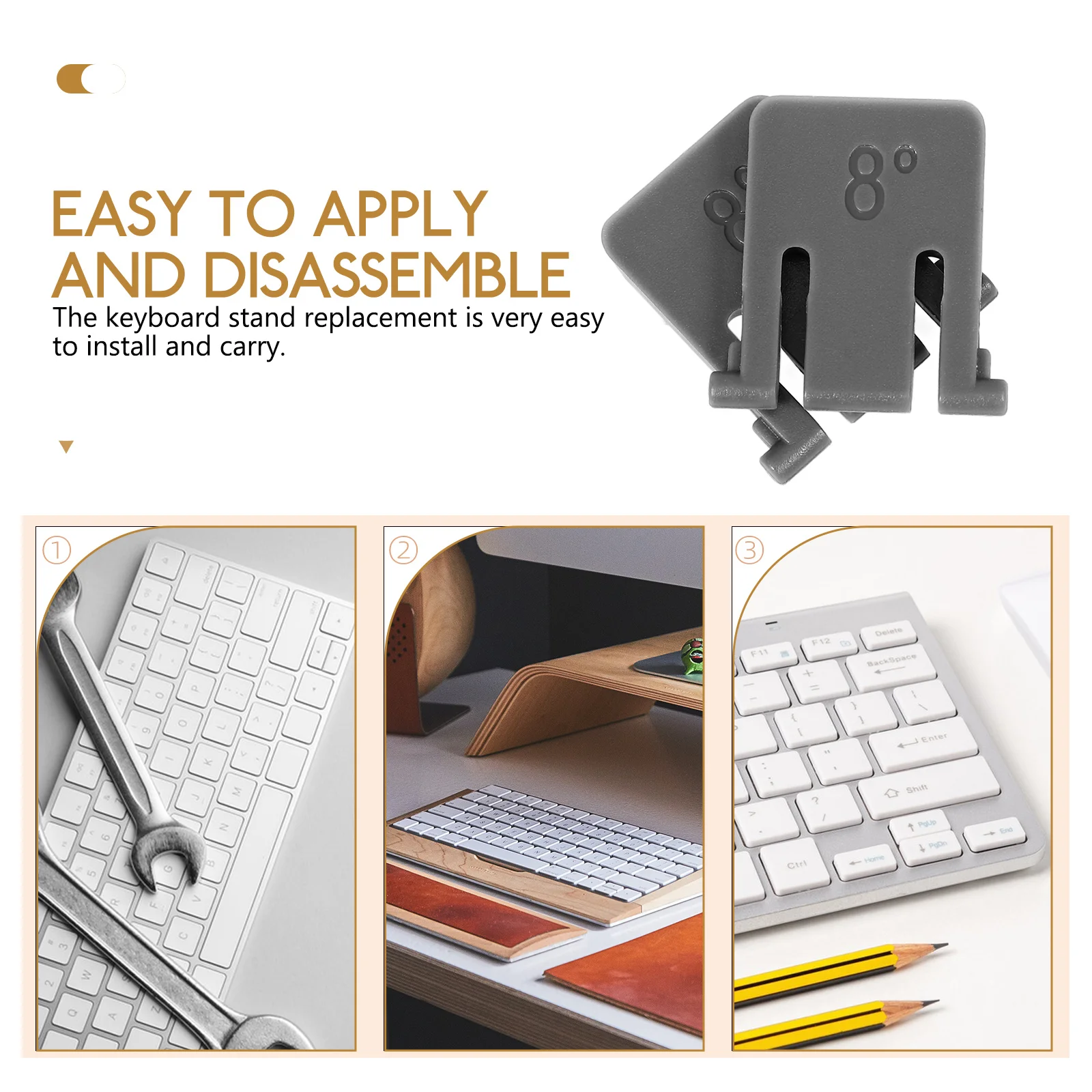 1 пара ножек для клавиатуры, совместимая с Logitech K220 K270 K260 K275 K235, эргономичная ножка клавиатуры для снижения напряжения, улучшения