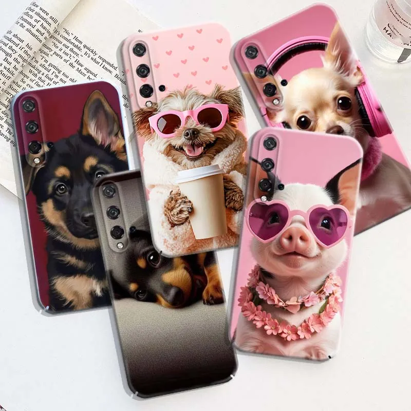 Capa de Celular Rígida com Estampa de Cachorrinho Fofo para Honor Play Magic 8 7 6 X9d X9c X9 X8b X8A X8 500 200 X50 X60 Lite GT Pro