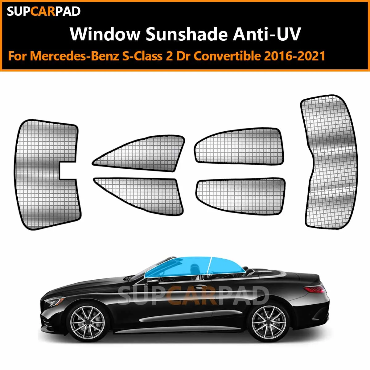 For Mercedes-Benz S-Class 2 Dr Convertible 2016-2021 Custom Car Window Sunshade Anti-UV Car Sun Window Visors Sunshade Covers Ac