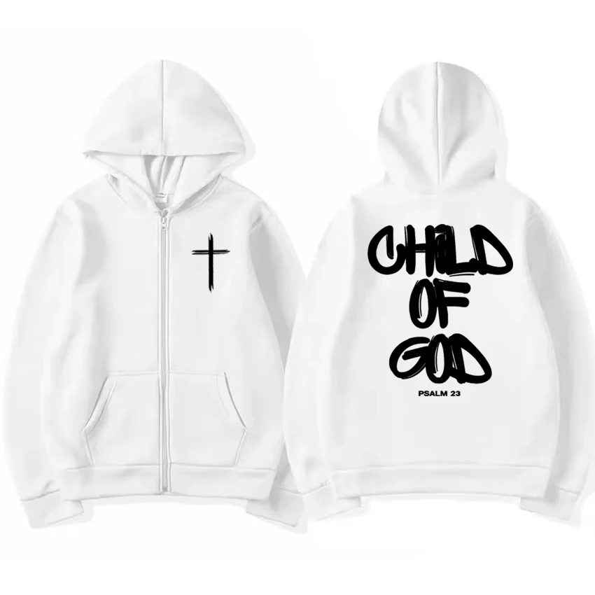 Hot Sale New Ghod of God Bible Christian Religious Jesus printed Zipper Hoodies Unisex harajuku Sweatshirt Men women Fleece Coat
