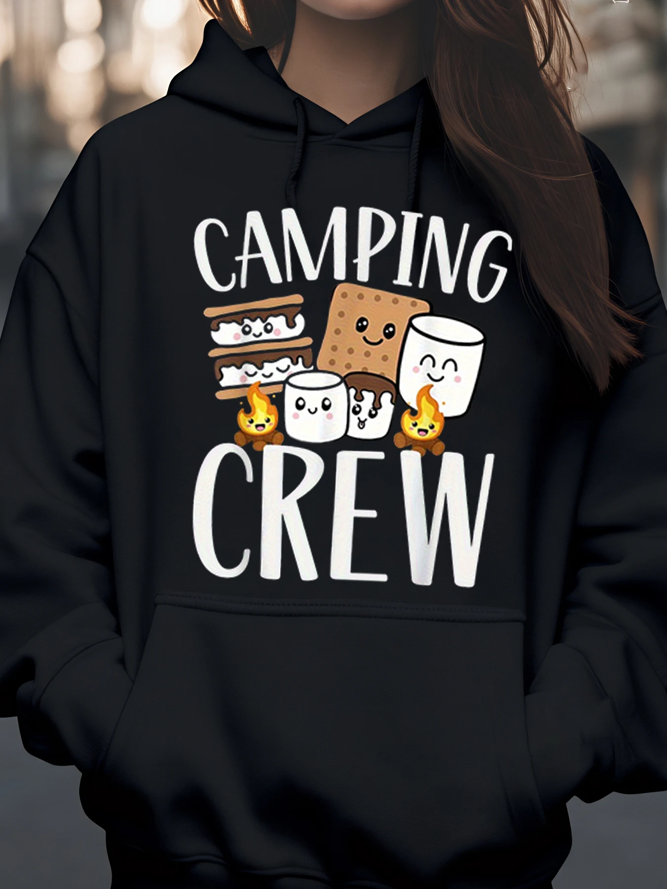 

Толстовка с капюшоном для кемпинга Crew Smores Design для приключений на открытом воздухе, любителей природы, женщин и мужчин