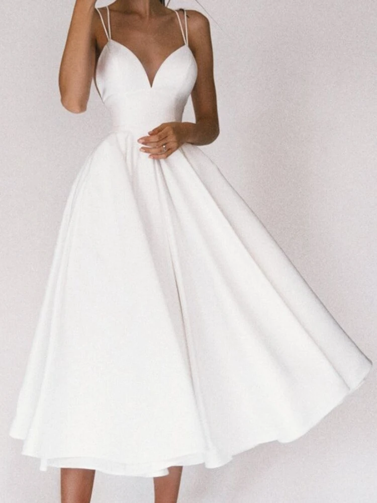 

Sexy Sleeveless V-neck Backless Solid Color Waist Cinching Suspender Sexy Big Swing Dress Beach Vacation Casual Long Dress