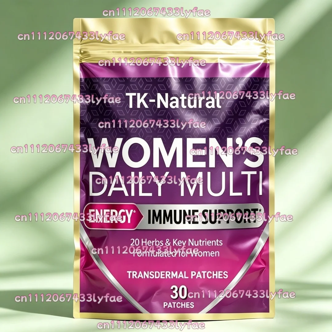 30 Patches Multivitamin Transdermal Patches for Women with Vitamins A, C, D, E, B6, Magnesium, Energy & Immune Support