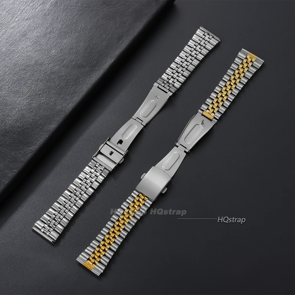 Stainless Steel WatchBand Universal Men Women Metal Strap Sport Replacement Bracelet Folding Buckle Wristband 18mm 20mm 22mm