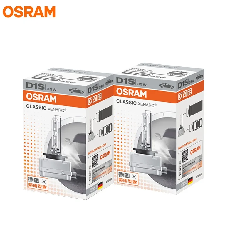 

OSRAM D1S D2S D3S D4S D2R Xenon HID CLASSIC Original Car Xenon Headlight 4200K Standard White Light Made In Germany, 2 Pieces