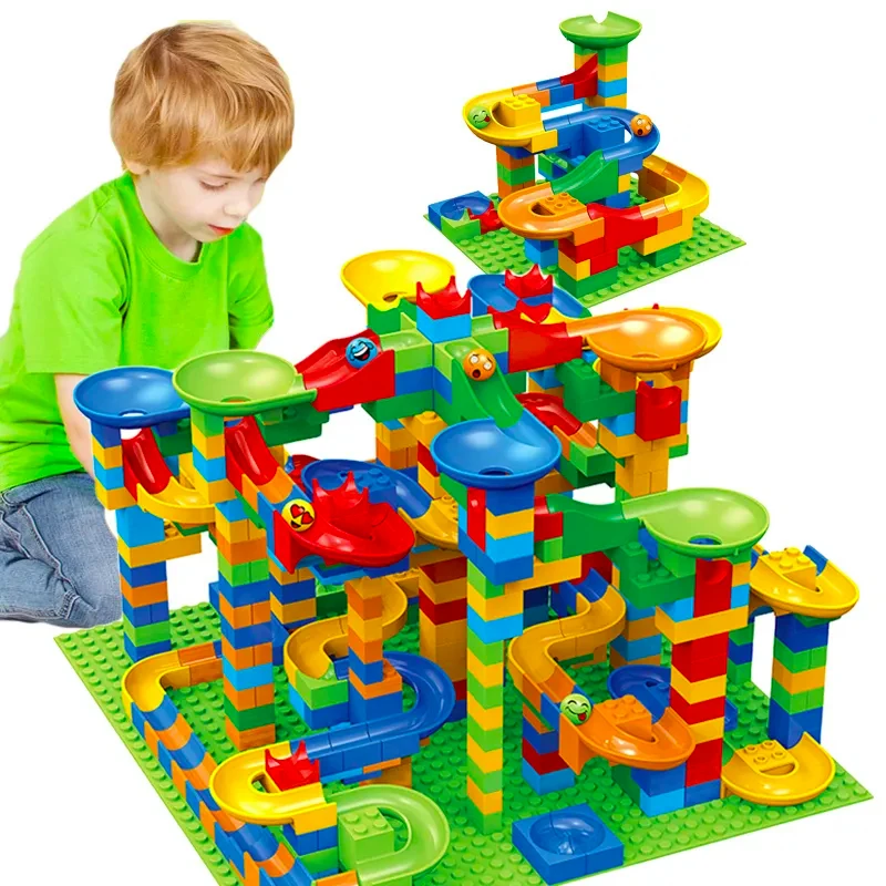 

672PCS Funnel Slide Blocks Toys DIY Bricks Toys Marble Race Run Blocks Maze Ball Track Toy Compatible city Building Blocks Gifts