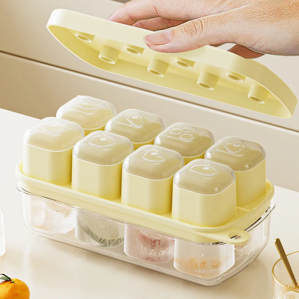 

Press Ice Cubes Box With Storage Box Reusable Ice Making Template For Home Kitchen