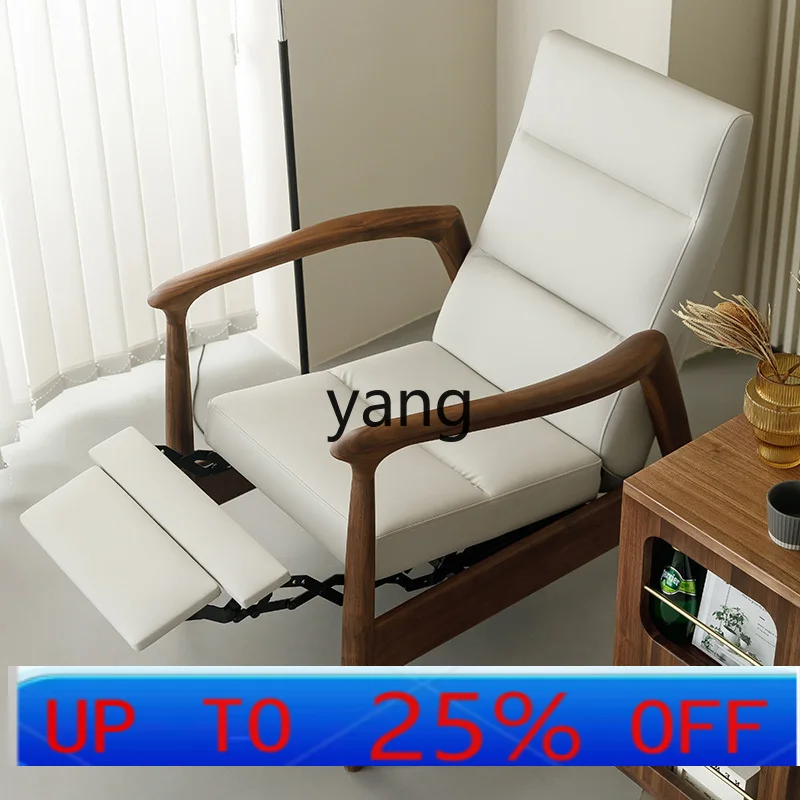 

LMM black walnut casual sofa chair living room single armrest function lazy sofa