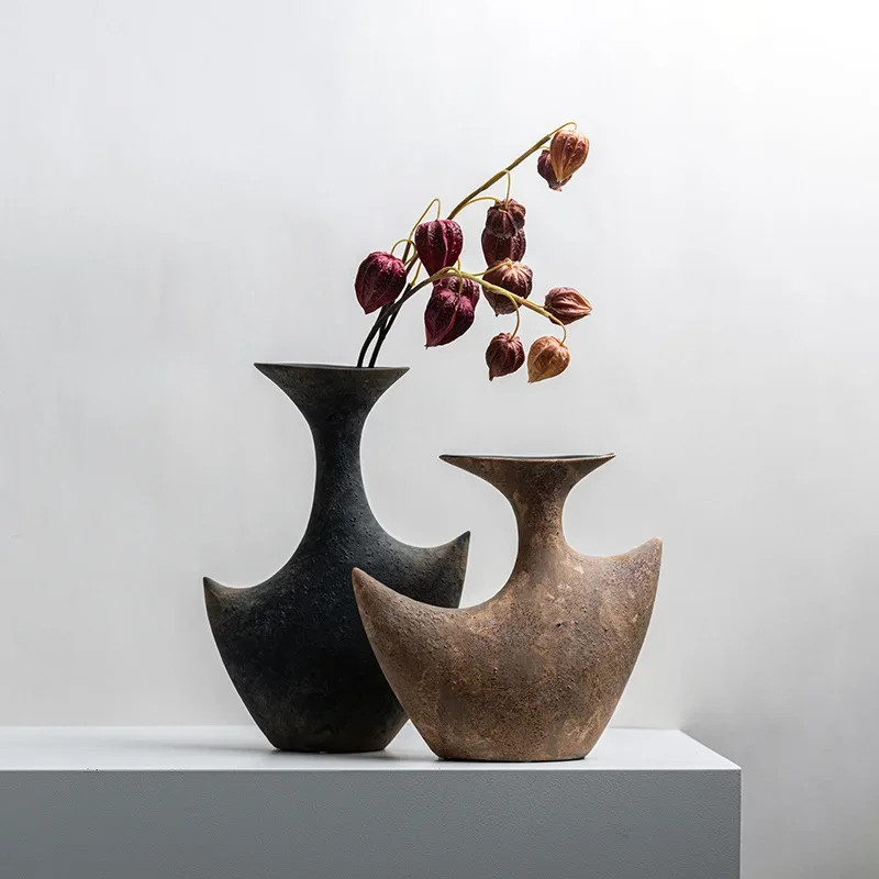 Ceramic Vase Abstract Geometric Radians Flower Vase Flower Arrangement Accessories Ceramic Handicrafts Home Decoration