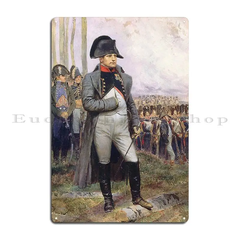 Napoleon In His Green Colonel Uniform Of The Chasseur %C3%A0 Cheval Metal Signs Designer Designing Wall Pub Home Tin Sign Poster