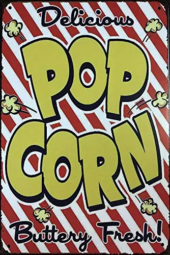 KH Made in The USA Classic Memorabilia Tin Signs… (Popcorn)