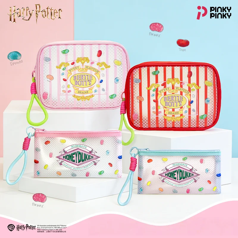Pinky Harry Potter Makeup Bag Storage Bag Portable Wash Bag for Daily Halloween Christmas Birthday Gift for Students Fans