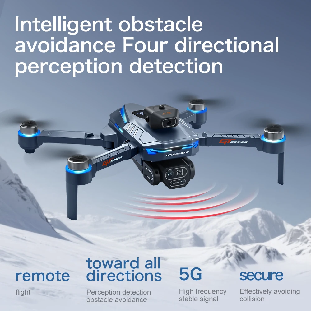 2025 NEW GT8 Pro WIFI FPV 드론 광각 HD 카메라 지능형 장애물 회피 쿼드콥터 고도 유지 RC 접이식 장난감 선물