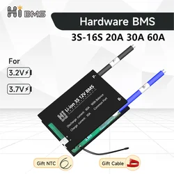 Hi BMS 8S 24V lifepo4 16S 48V 4S 12V Balance 20A 30A 60A li-ion 3S 10S 13S