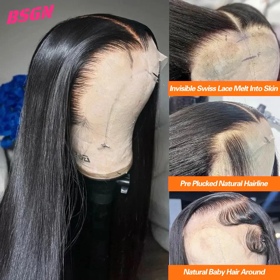 13X4 Lace Frontal Wig Straight Glueless Human Hair Wig Hd Lace Wig Human Hair Preplucked Bleached Knots Human Hair Wig For Women