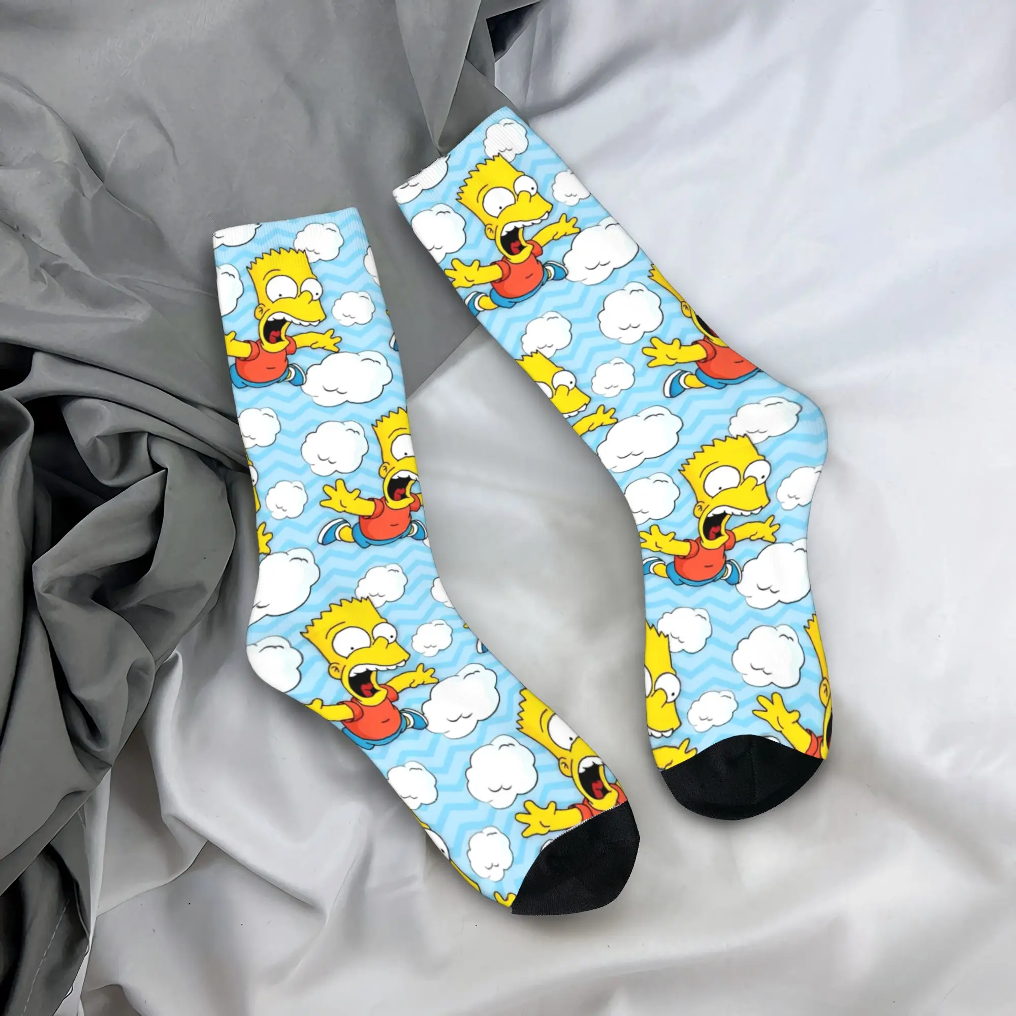 

Носки с изображением Симпсонов для мужчин и женщин, дышащие, высококачественные, средней длины, очень мягкие, в подарок