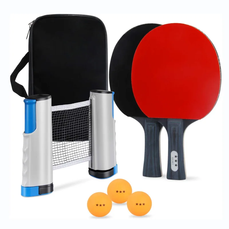 

Table Tennis Racket Combination Set Portable Mesh Column Household Standard Stretchable Table Tennis Mesh Rack Set Exercise.