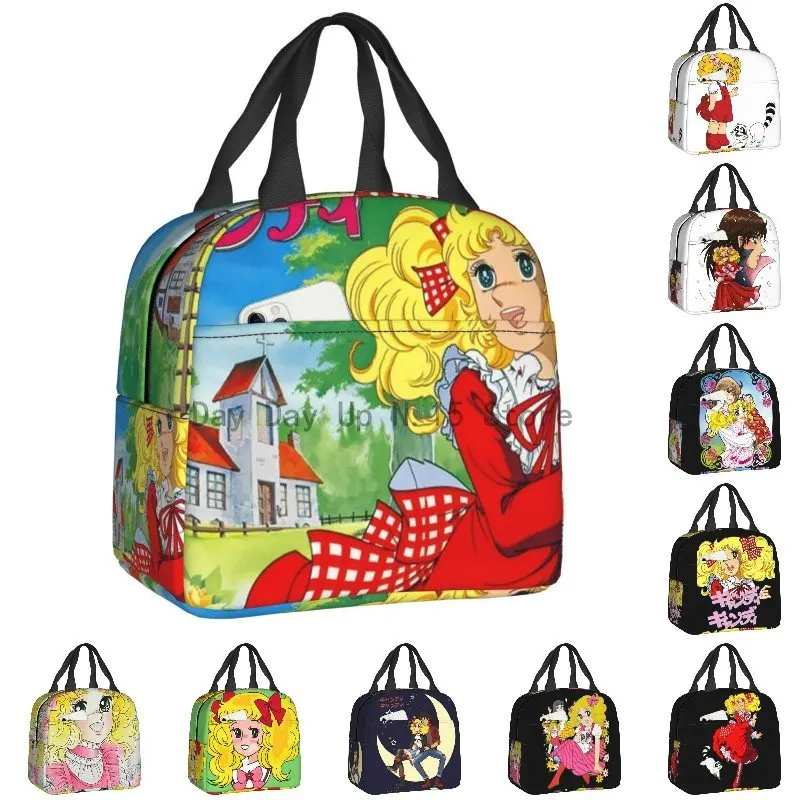 Candy Candy Thermal Insulated Lunch Bags Women Animated Anime Movies Portable Lunch Container School Travel Storage Food Box