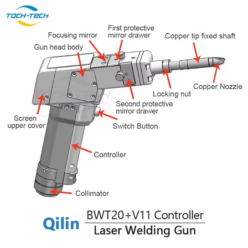[Best-seller] Saldatore a fascio di fibra BWT20 da 2000 W con testa di saldatura a fascio portatile tre in uno a doppio oscillante