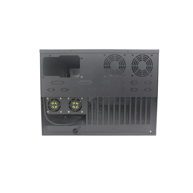 Chassi integrado montado em rack 7U com chassi de computador de servidor industrial com tela HD de 17,3 polegadas