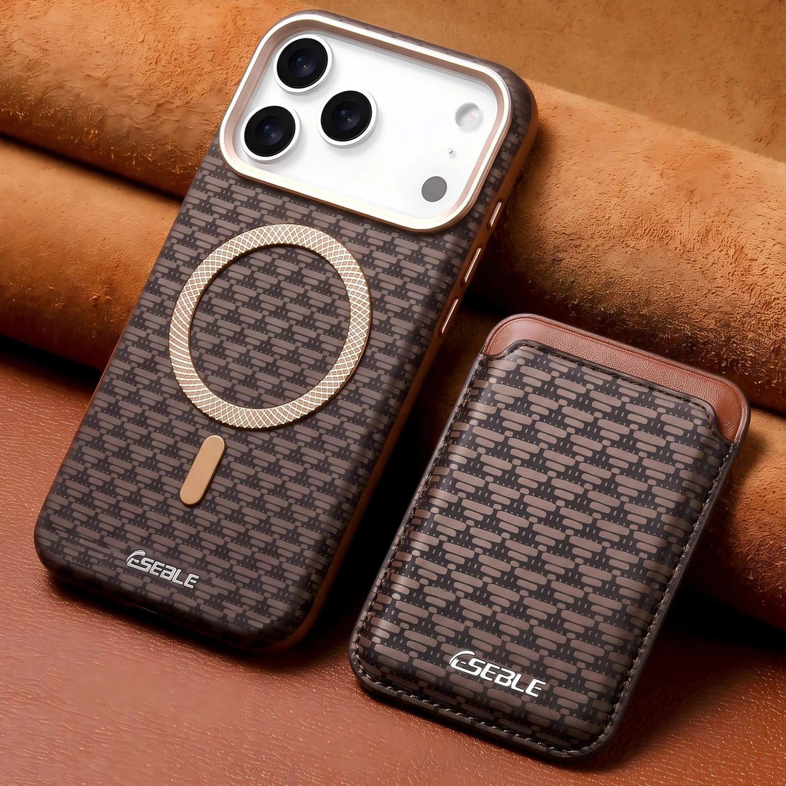 Magnet Wireless Charging Luxury Faux Leather Phone Case Card Holder For iPhone 17 Pro Max 16 15 14 13