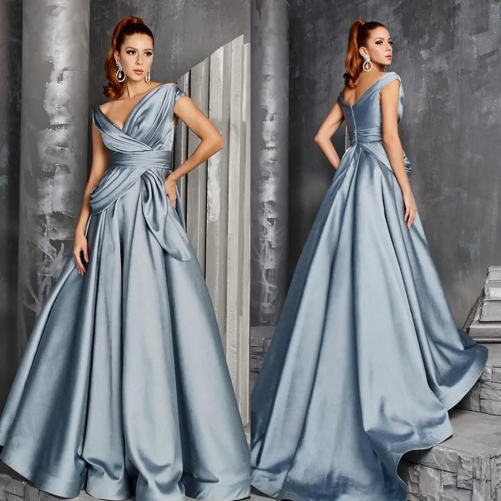 

Exquisite Satin Pleat Ruched Criss-Cross A-line Sweetheart Long Dresses Prom Dresses Classic Modern Style Unisex Fashion