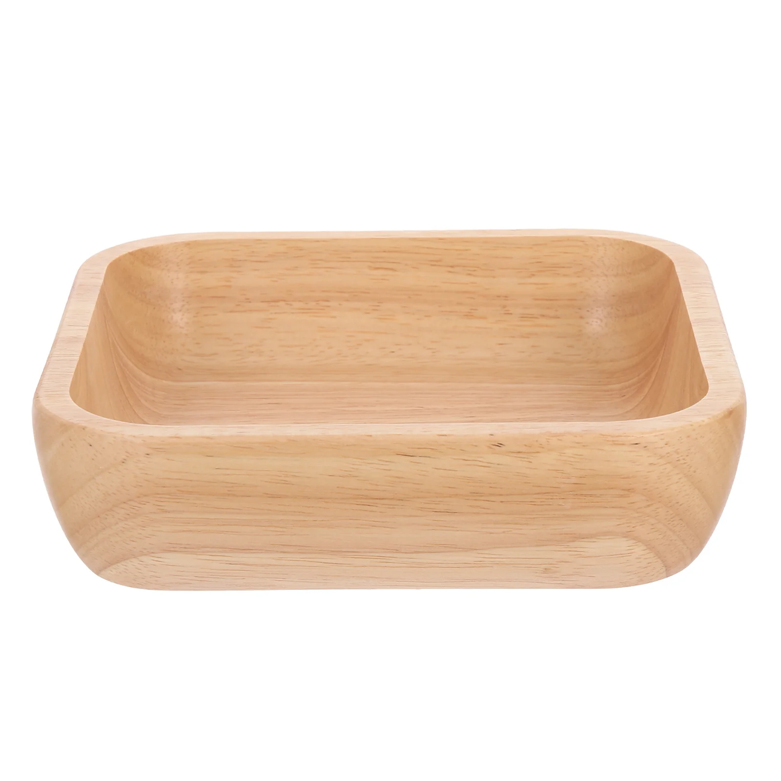 

Wooden Bowl Shape Salad Fruit Snack Square Shape Bowl Large Storage Kitchen Restaurant Smooth Easy Clean