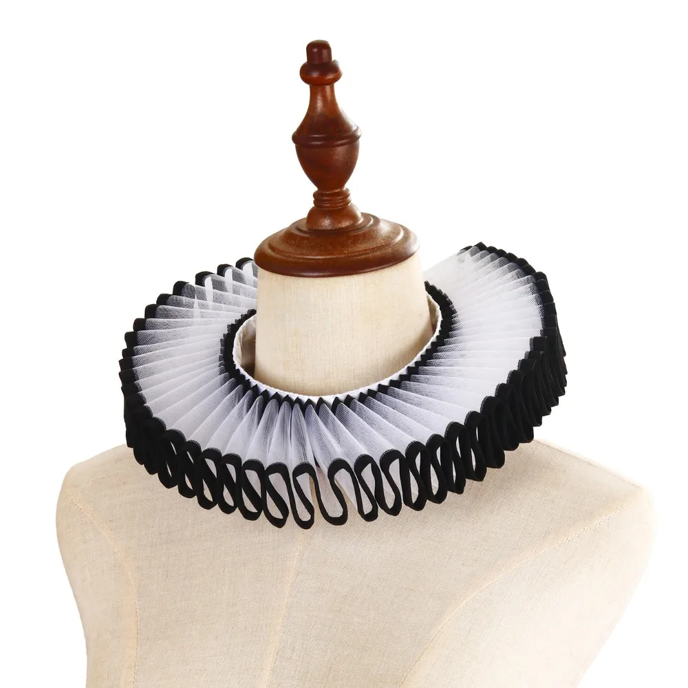 Detachable Shakespeare Neck Ruffled Collar Elegan Vintage Renaissance False Collar Victorian Costume Retro Ruff Collar