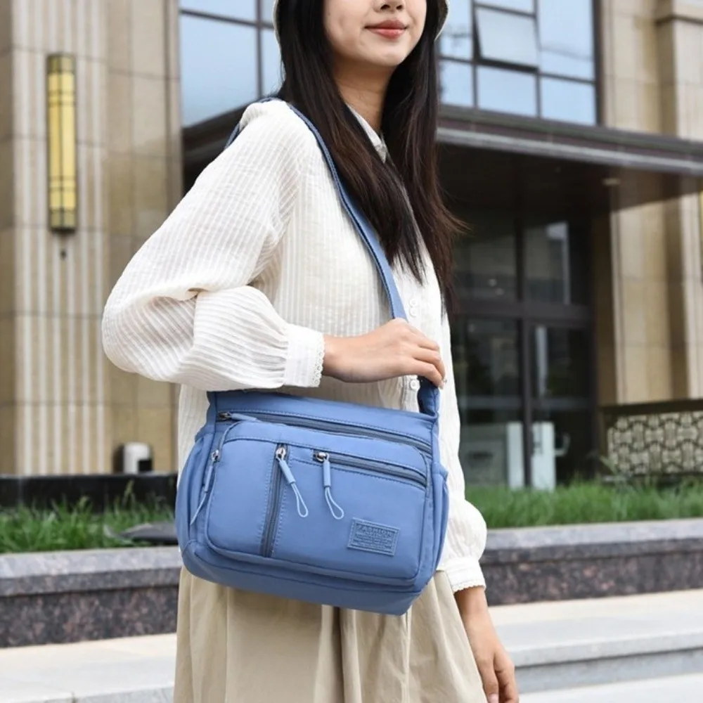 

Durable Waterproof Nylon Crossbody Bag Large Capacity Lightweight Multi-Pockets Shoulder Bag Multi-Functional Oxford Cloth