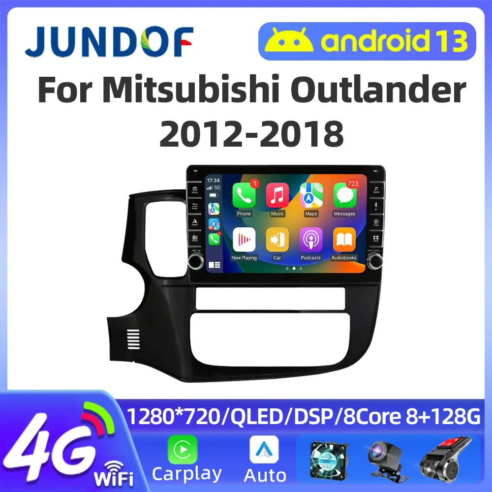 

Jundof 4G Carplay 2 din Android 13 Car Radio Multimidia Video Player Navigation GPS BT For Mitsubishi Outlander 3 2012-2018