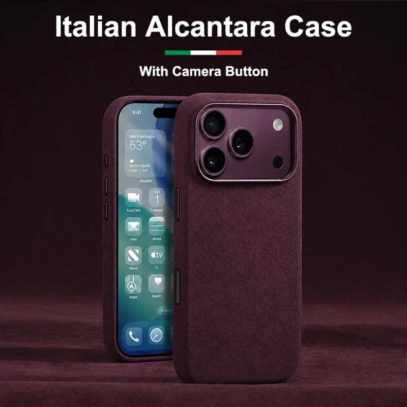 Alcantara Magsafe Hülle für iPhone 18 17 Pro Max 18Pro Premium Magnetische Hülle Wildleder-Hüllen für iPhone 17 Pro Max
