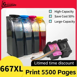 667XL CISS Ink Compatible for HP667 Deskjet Plus Ink Advantage 6075 6475 6476 1275 2374 2375 2376 2775 2776 Printer Cartridge