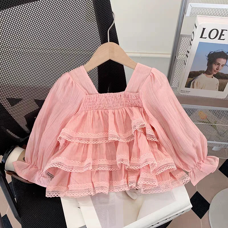 

Girls2025Autumn New Children's Clothing Cute Lace Top and Jeans Two-Piece Set for Girls Fashionable Children's Clothing