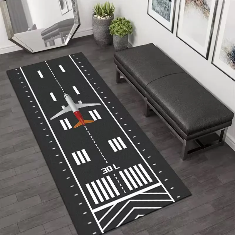 Runway Carpet Airplane Runway, Long Carpet The Corridors Are Decorated with Cheerful Floor Mats